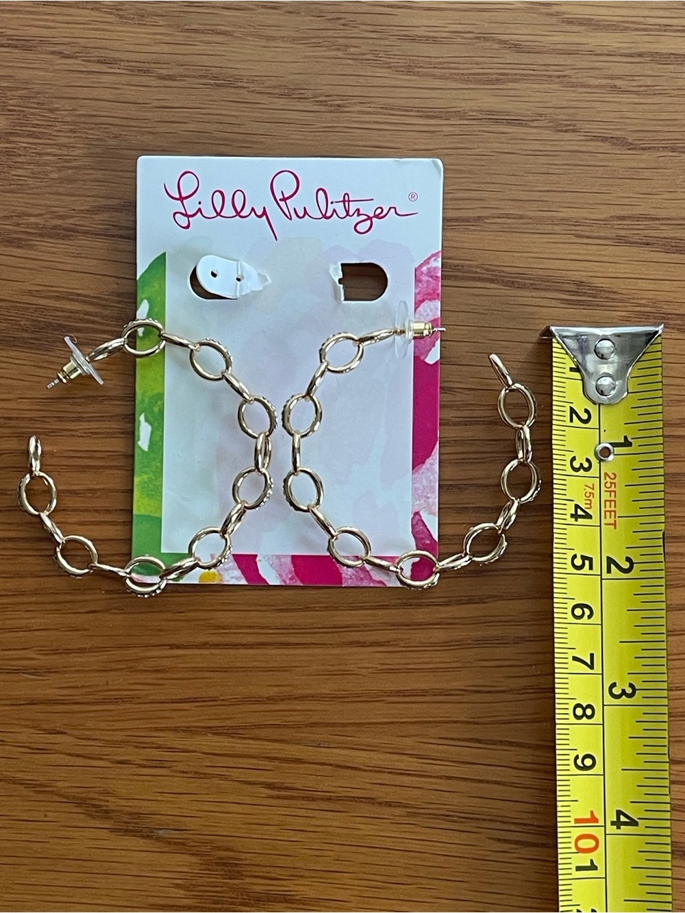 Lilly Pulitzer Island Link Hoop Earrings - Picture 2 of 7